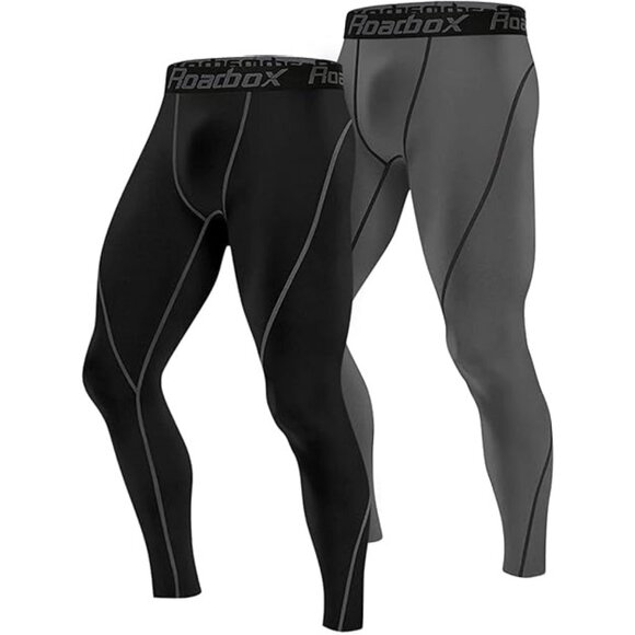 Roadbox Mens Compression Tights Cycling Underwear Baselayer 2 Pack Size M - Picture 1 of 6